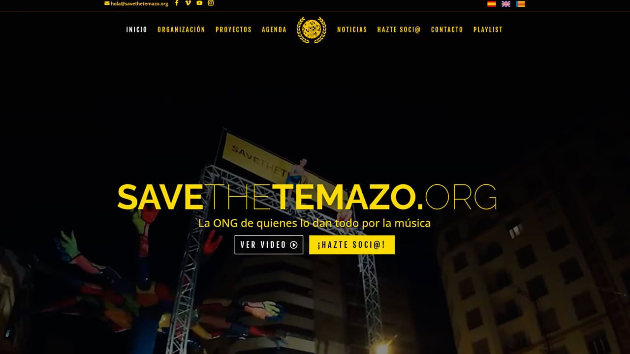 Diseño web para espectáculo de circo Save The Temazo Valencia